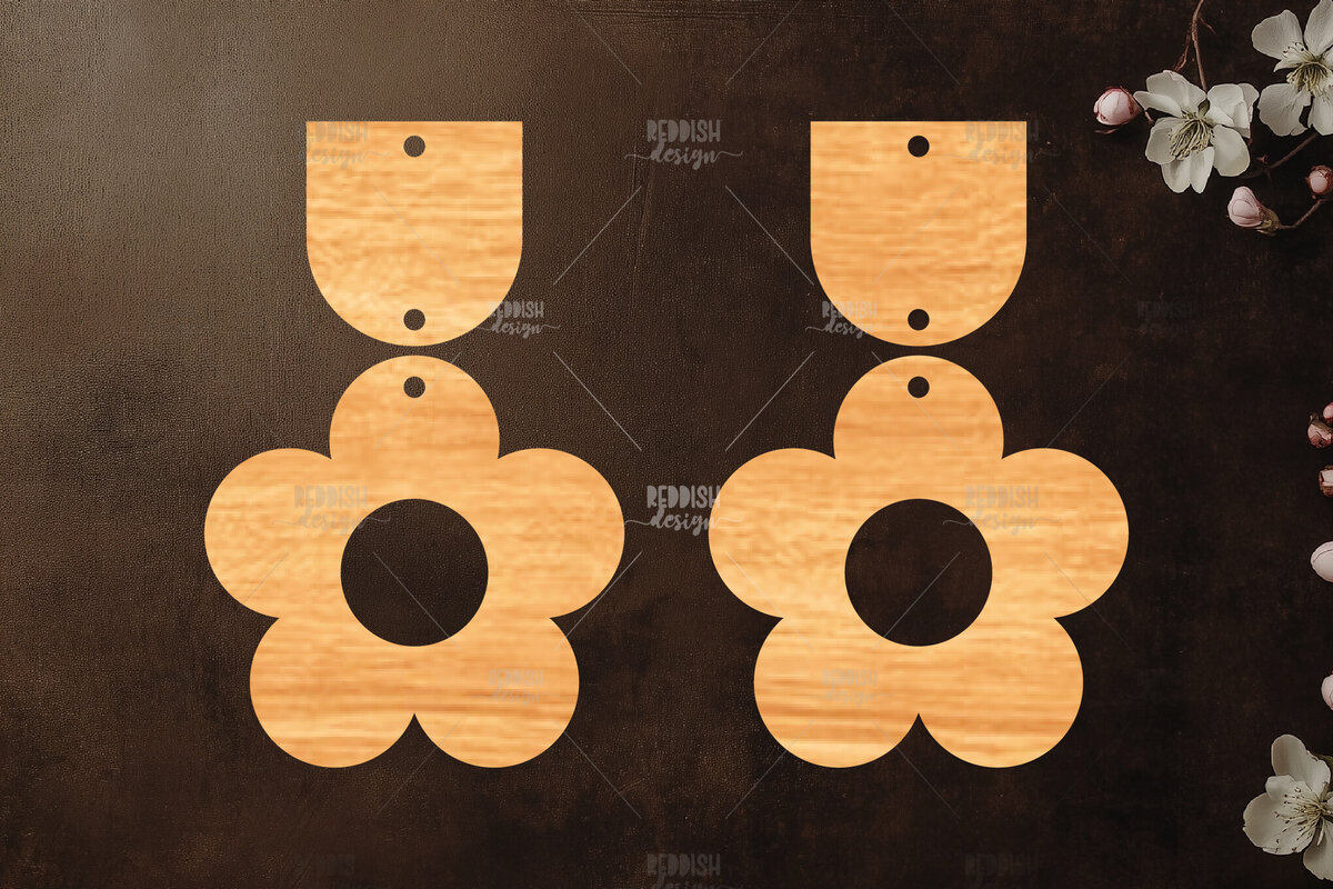 Σετ των 3 Intra απο ξύλο plywood 3mm-4mm πάχος – Καλοκαιρινά σκουλαρίκια Δίασταση  5x5 cm INTRAFABR-119333753