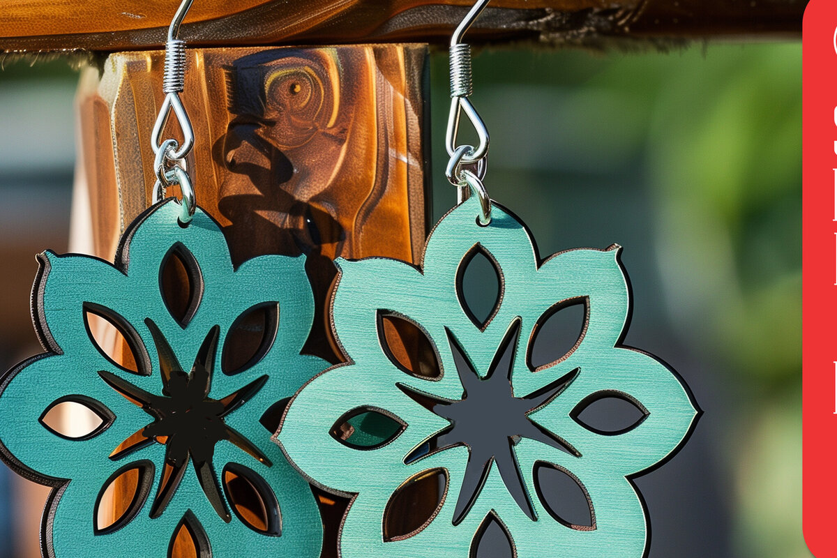 Σετ των 3 Intra απο ξύλο plywood 3mm-4mm πάχος – Καλοκαιρινά σκουλαρίκια Δίασταση  5x5 cm INTRAFABR-100701323