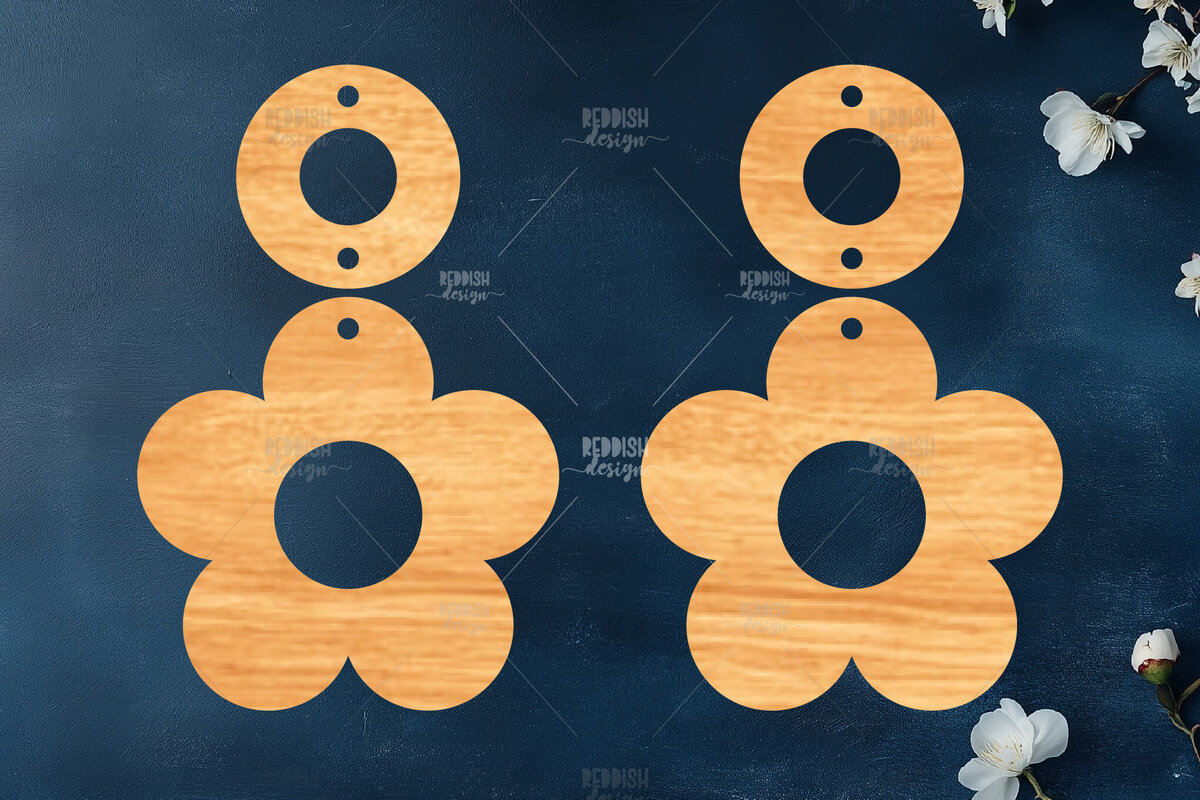 Σετ των 3 Intra απο ξύλο plywood 3mm-4mm πάχος – Καλοκαιρινά σκουλαρίκια Δίασταση  5x5 cm INTRAFABR-119334169