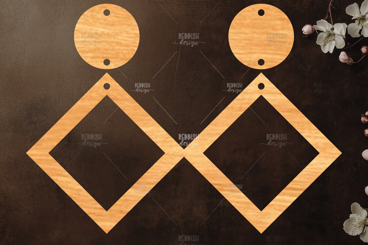 Σετ των 3 Intra απο ξύλο plywood 3mm-4mm πάχος – Καλοκαιρινά σκουλαρίκια Δίασταση  5x5 cm INTRAFABR-119334219