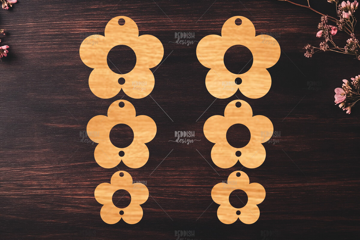 Σετ των 3 Intra απο ξύλο plywood 3mm-4mm πάχος – Καλοκαιρινά σκουλαρίκια Δίασταση  5x5 cm INTRAFABR-119464395