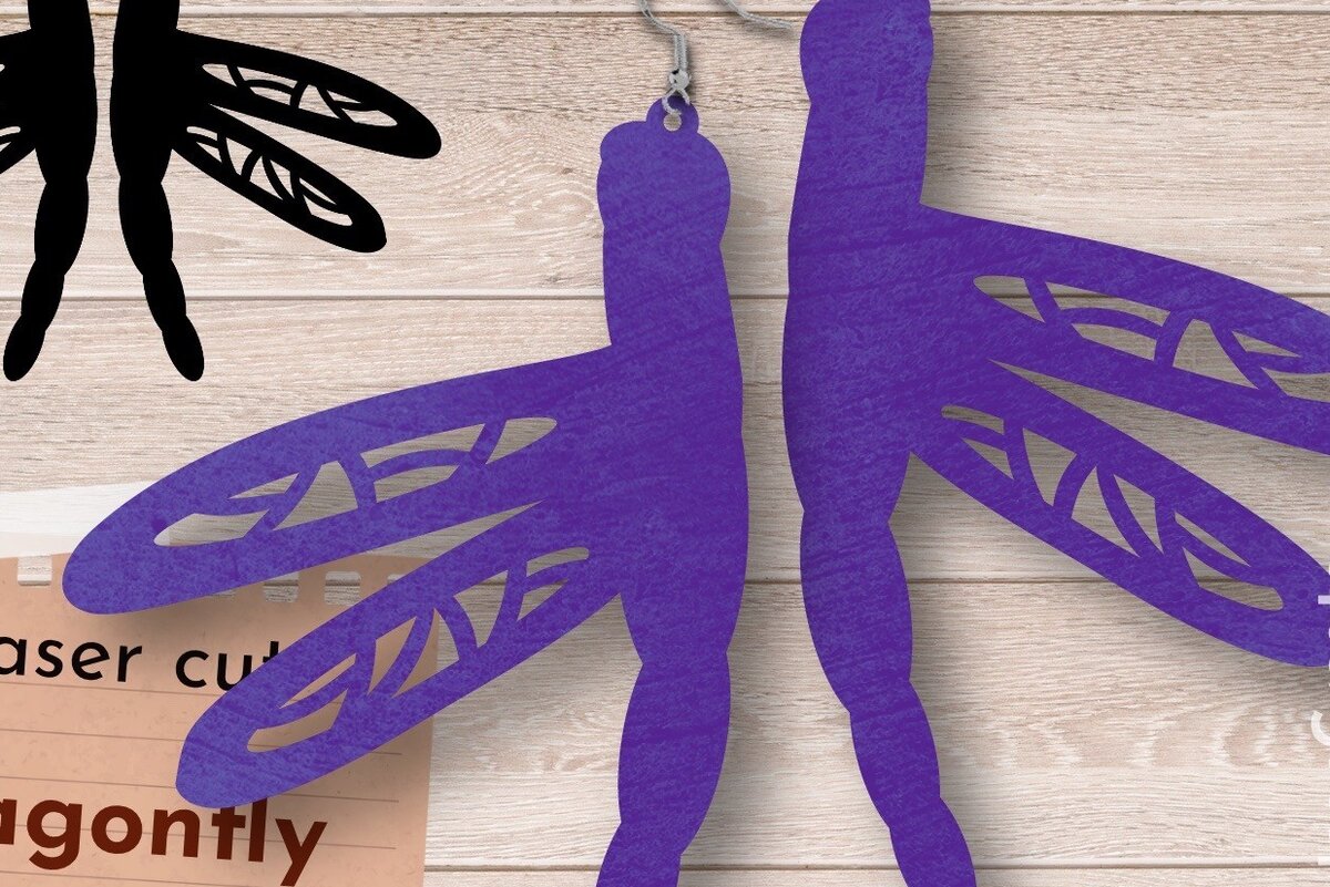 Σετ των 3 Intra απο ξύλο plywood 3mm-4mm πάχος – Καλοκαιρινά σκουλαρίκια, Dragonfly Δίασταση  5x5 cm INTRAFABR-63789182