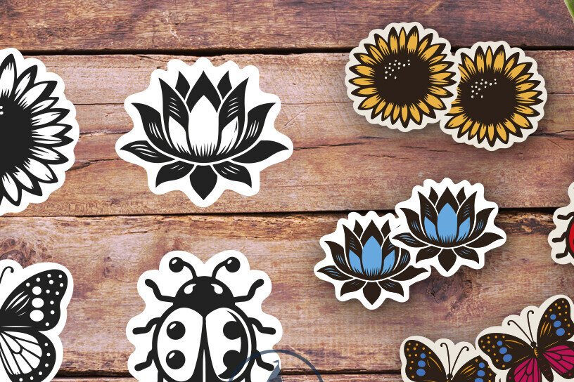 Σετ των 3 Intra απο ξύλο plywood 3mm-4mm πάχος – Καλοκαιρινά Σκουλαρίκια | Ladybag Butterfly Δίασταση  5x5 cm INTRAFABR-120109493