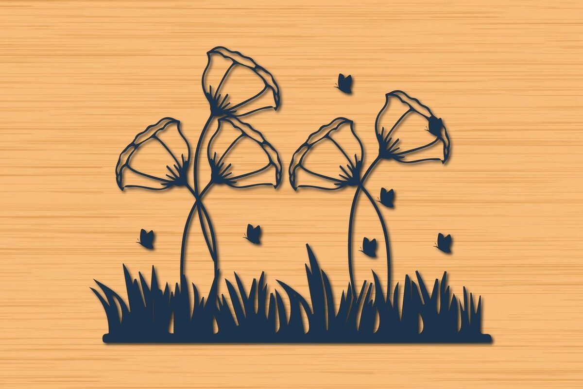 Σετ των 2 Intra απο ξύλο plywood 3mm-4mm πάχος – Αρχείο Αποκοπής Summer Floral Branch Δίασταση  20x20 cm INTRAFABR-32033832