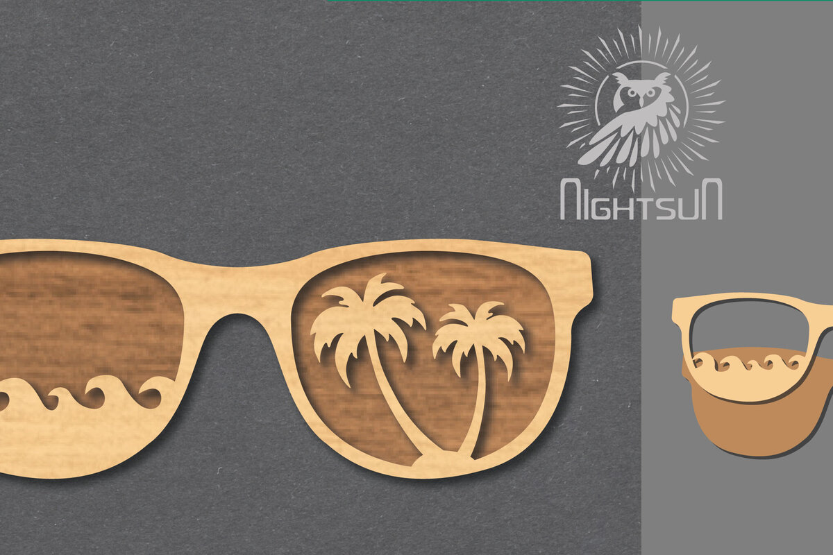 Σετ των 2 Intra απο ξύλο plywood 3mm-4mm πάχος – Θερινά γυαλιά κοπής με λέιζερ διακόσμηση 4 Δίασταση  20x20 cm INTRAFABR-118603889