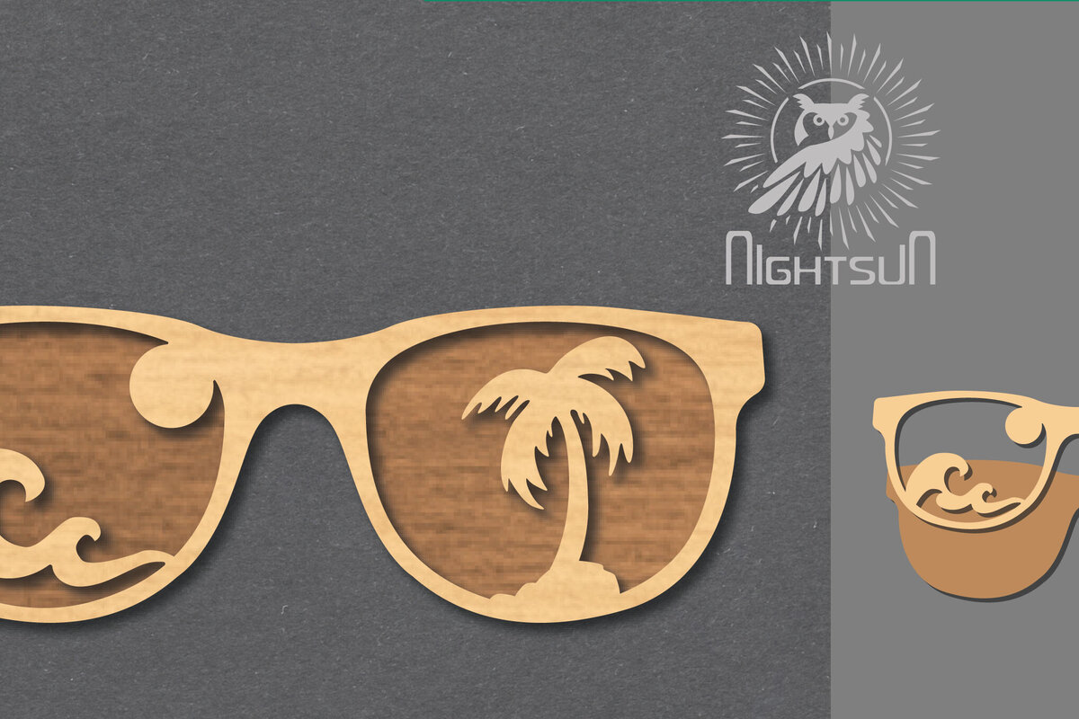 Σετ των 2 Intra απο ξύλο plywood 3mm-4mm πάχος – Θερινά γυαλιά κοπής με λέιζερ διακόσμηση 6 Δίασταση  20x20 cm INTRAFABR-118605933