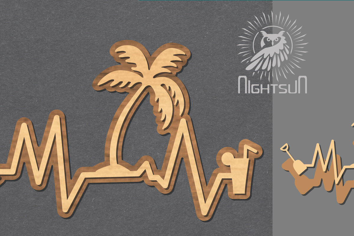 Σετ των 2 Intra απο ξύλο plywood 3mm-4mm πάχος – Καλοκαιρινή διακόσμηση Heartbeat1 Δίασταση  20x20 cm INTRAFABR-118400236