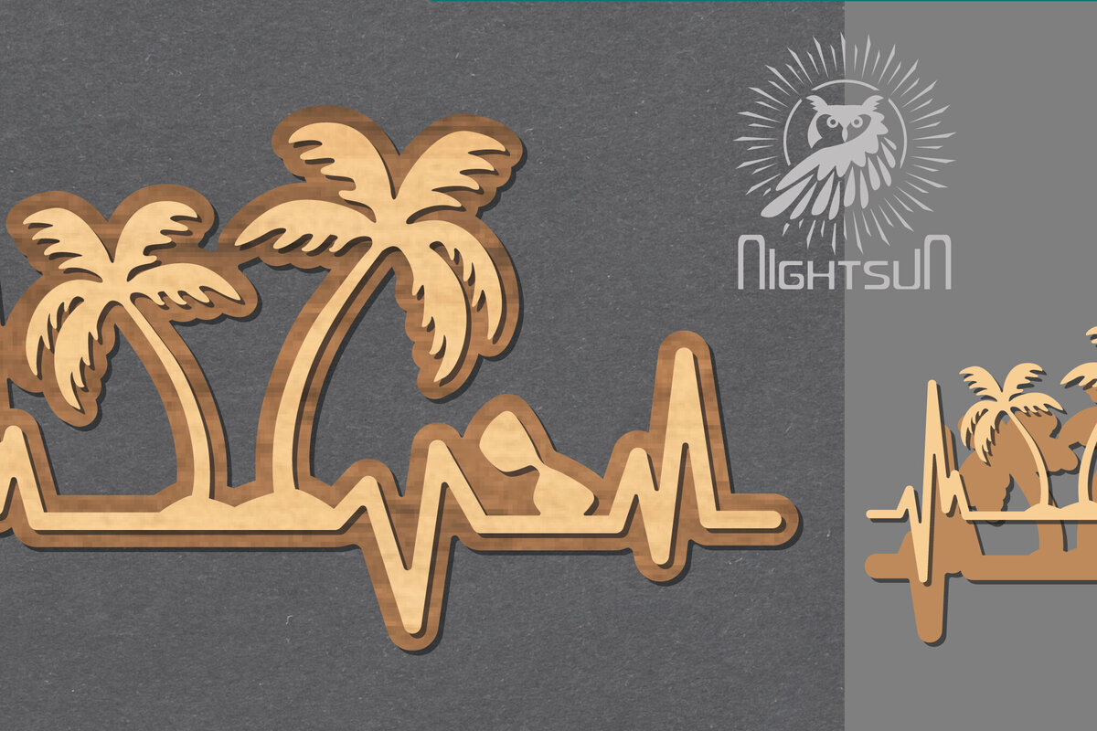 Σετ των 2 Intra απο ξύλο plywood 3mm-4mm πάχος – Summer HeartbeatDecoration 5 Δίασταση  20x20 cm INTRAFABR-118401198