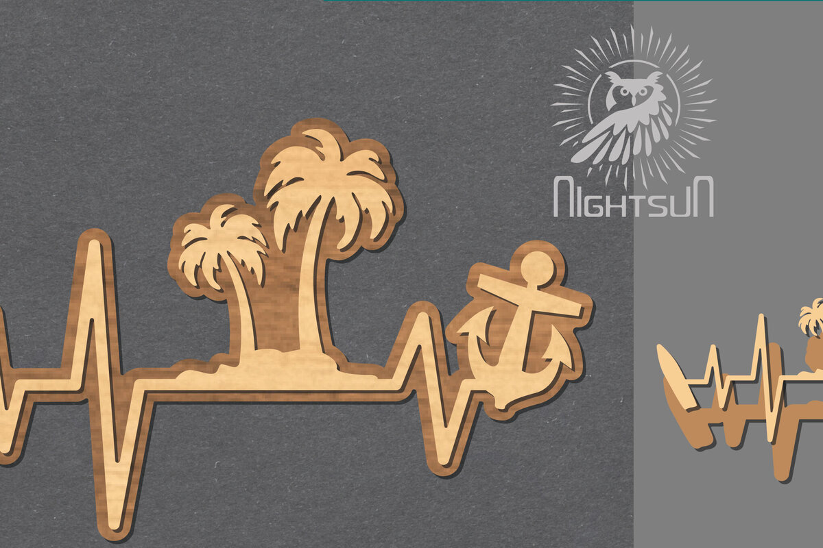 Σετ των 2 Intra απο ξύλο plywood 3mm-4mm πάχος – Summer HeartbeatDecoration 6 Δίασταση  20x20 cm INTRAFABR-118401230