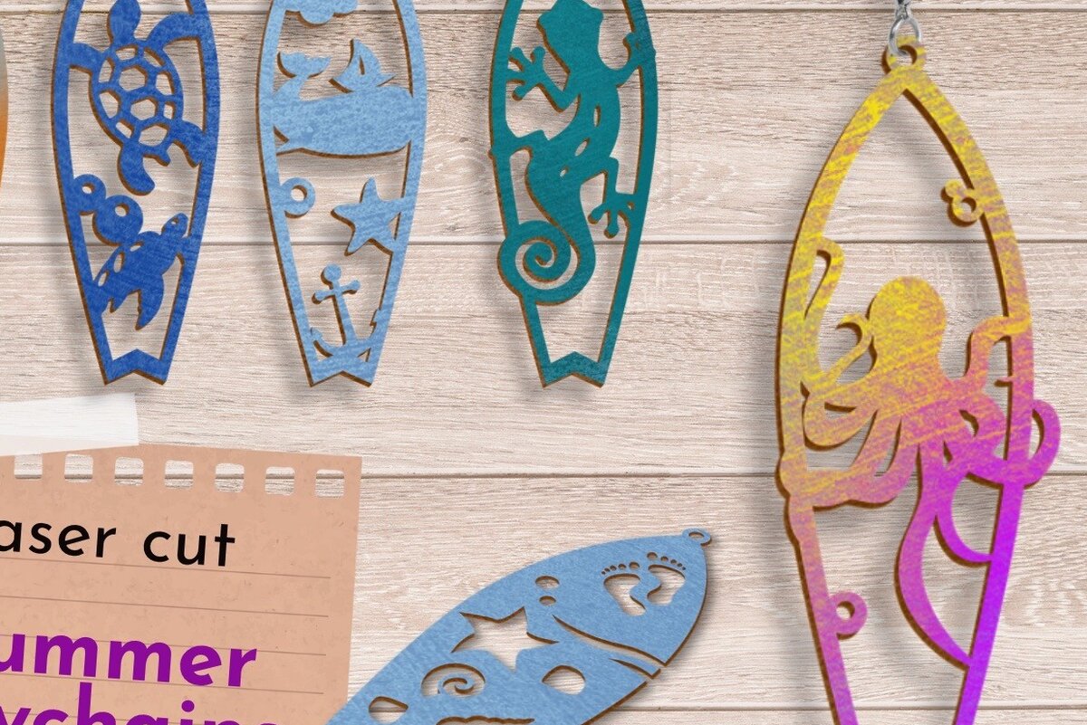 Σετ των 3 Intra απο ξύλο plywood 3mm-4mm πάχος – Πακέτο καλοκαιρινών μπρελόκ, Car Charm Δίασταση  5x5 cm INTRAFABR-67837309