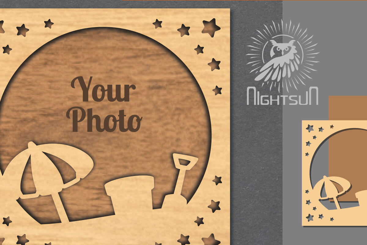 Σετ των 2 Intra απο ξύλο plywood 3mm-4mm πάχος – Καλοκαιρινή κορνίζα 10 Δίασταση  20x20 cm INTRAFABR-113107123