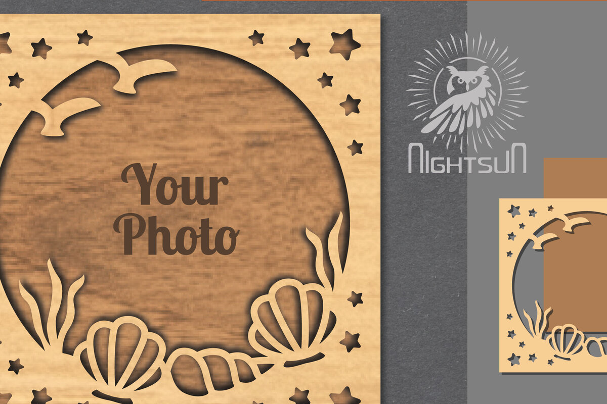 Σετ των 2 Intra απο ξύλο plywood 3mm-4mm πάχος – Καλοκαιρινή κορνίζα 5 Δίασταση  20x20 cm INTRAFABR-113106963