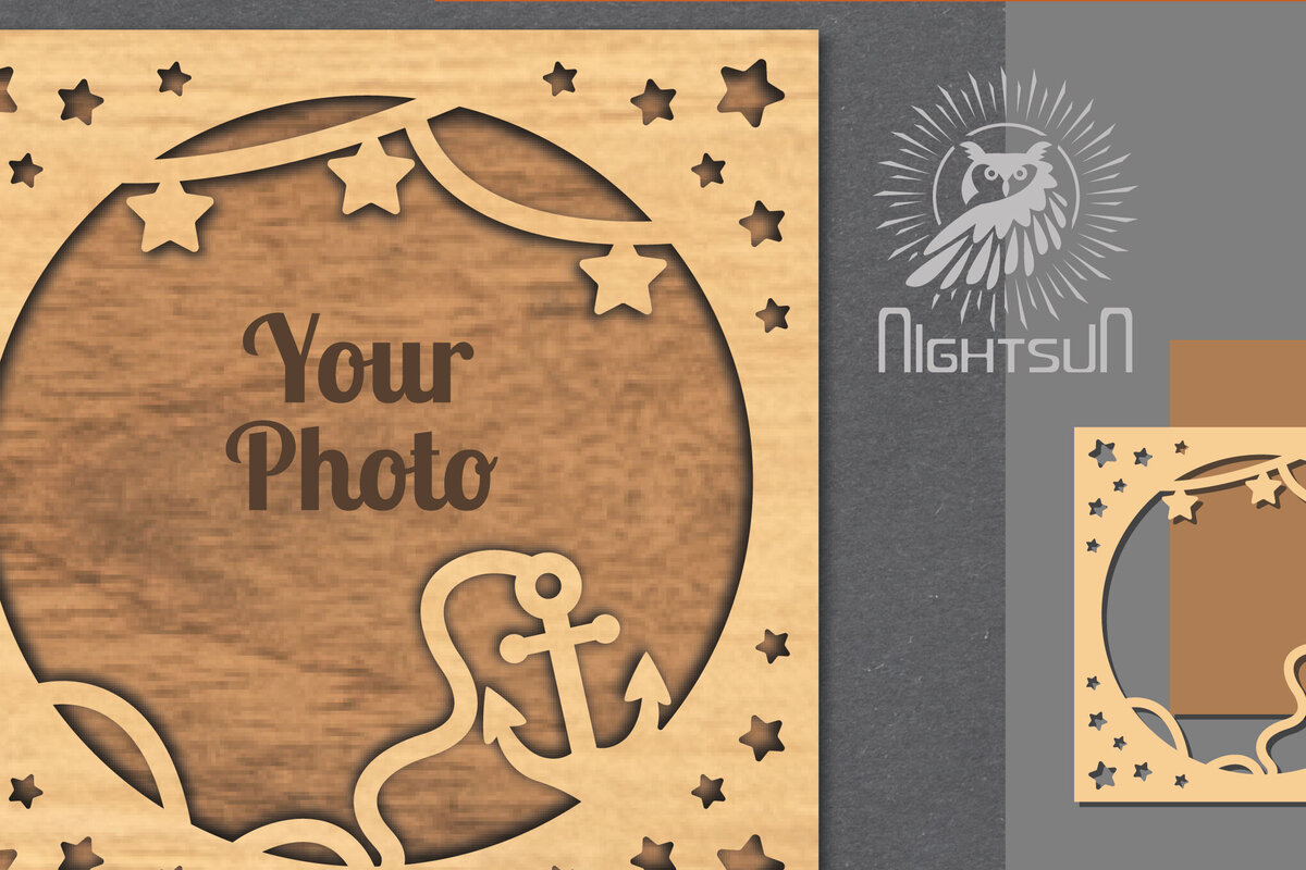 Σετ των 2 Intra απο ξύλο plywood 3mm-4mm πάχος – Καλοκαιρινή Κορνίζα 7 Δίασταση  20x20 cm INTRAFABR-113107027