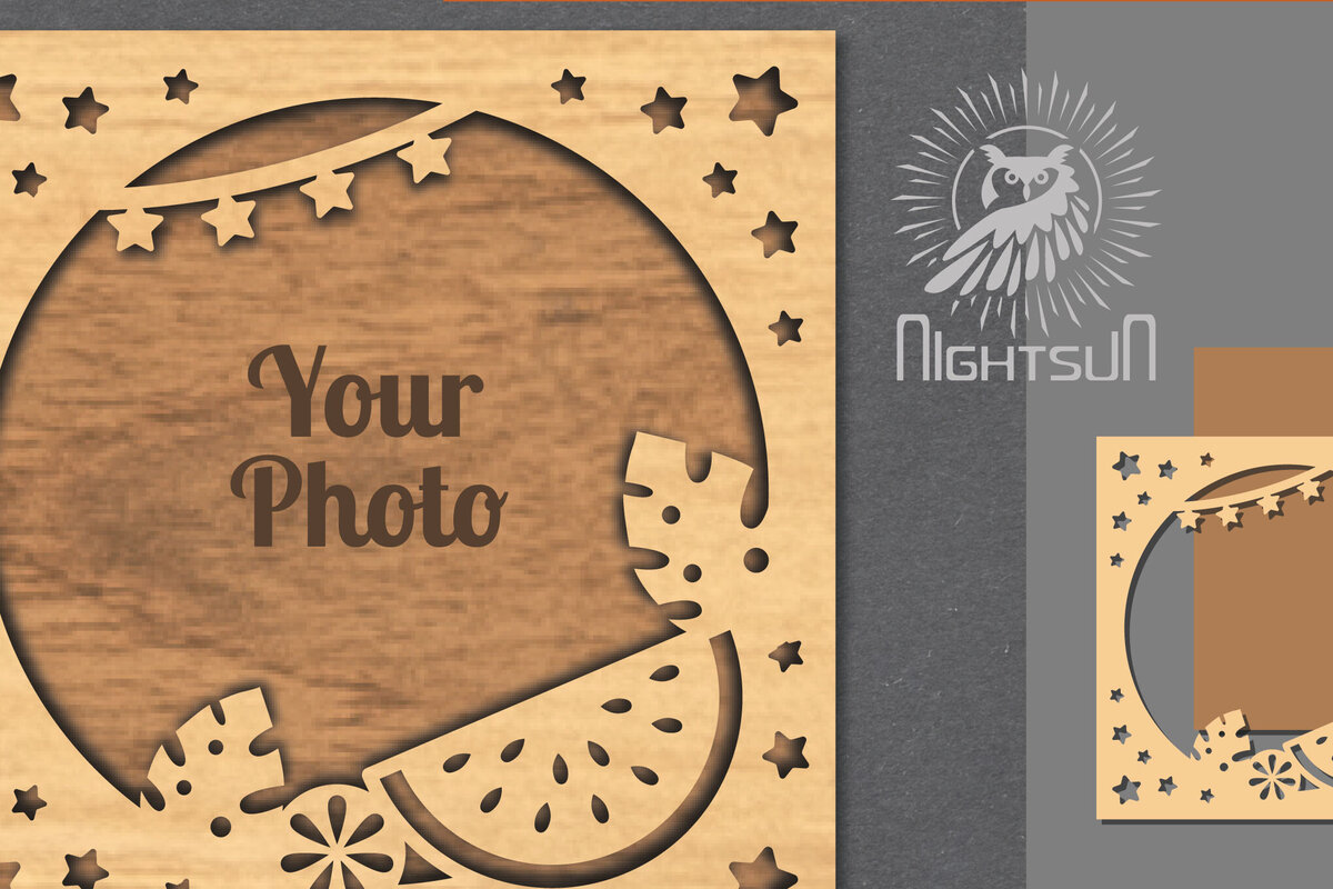 Σετ των 2 Intra απο ξύλο plywood 3mm-4mm πάχος – Καλοκαιρινή κορνίζα 9 Δίασταση  20x20 cm INTRAFABR-113107108