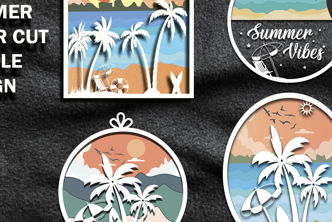 Σετ των 2 Intra απο ξύλο plywood 3mm-4mm πάχος –  δέσμης Summer Cut Laser Δίασταση  20x20 cm INTRAFABR-119846513