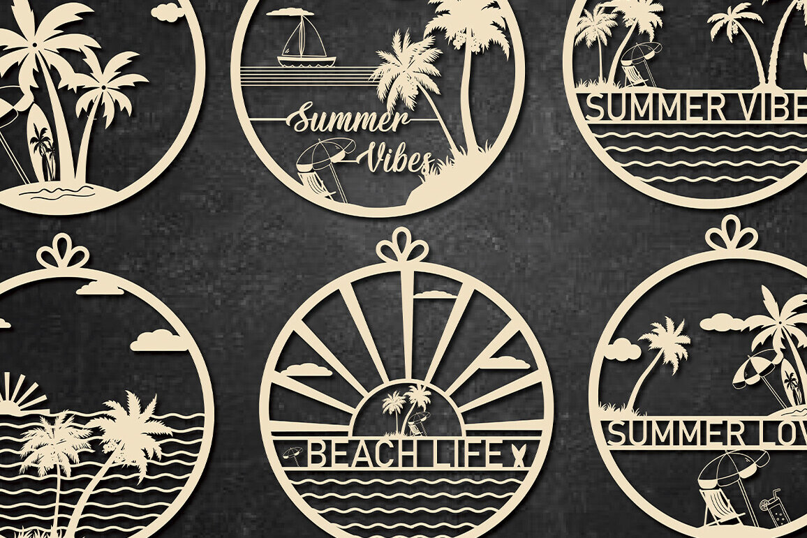 Σετ των 2 Intra απο ξύλο plywood 3mm-4mm πάχος –  δέσμης Summer Cut Laser Δίασταση  20x20 cm INTRAFABR-119693599