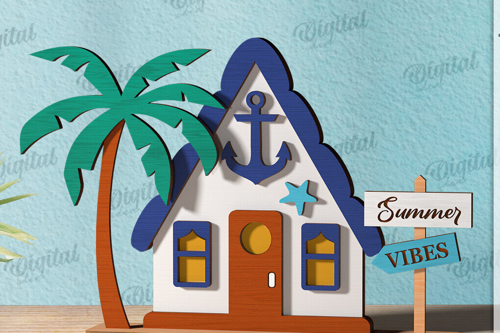 Σετ των 2 Intra απο ξύλο plywood 3mm-4mm πάχος – Καλοκαιρινή σπιτιών Δίασταση  20x20 cm INTRAFABR-120976188