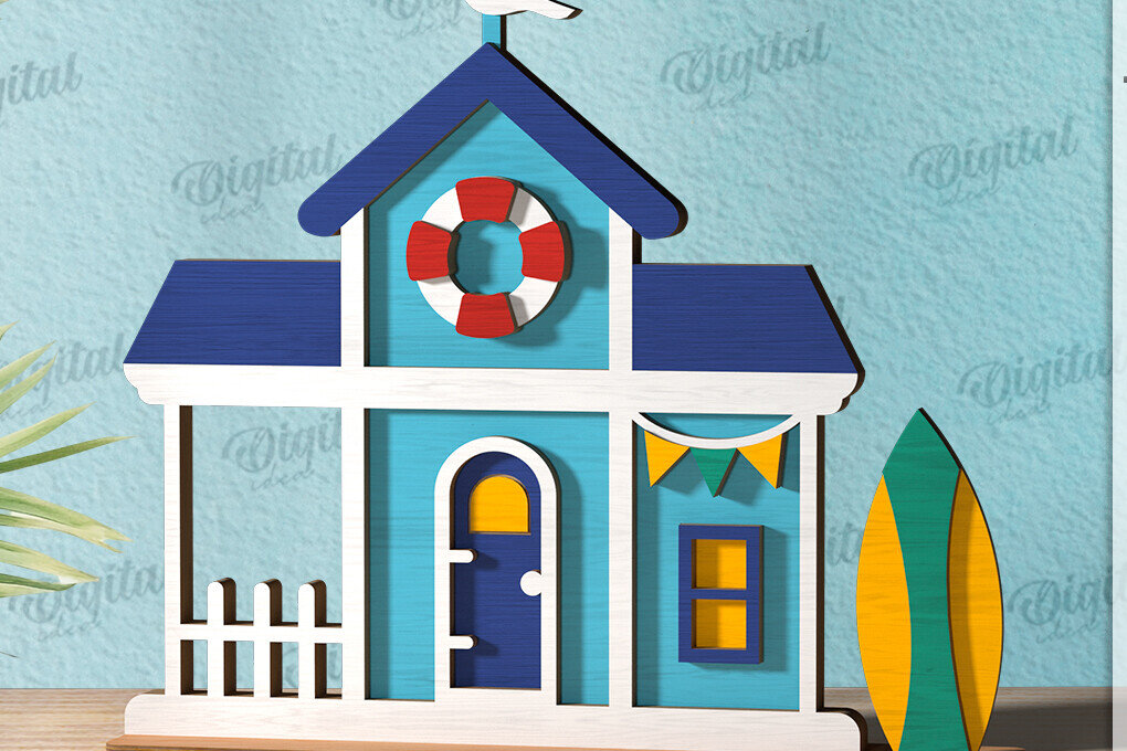 Σετ των 2 Intra απο ξύλο plywood 3mm-4mm πάχος – Καλοκαιρινή σπιτιών Δίασταση  20x20 cm INTRAFABR-120975963