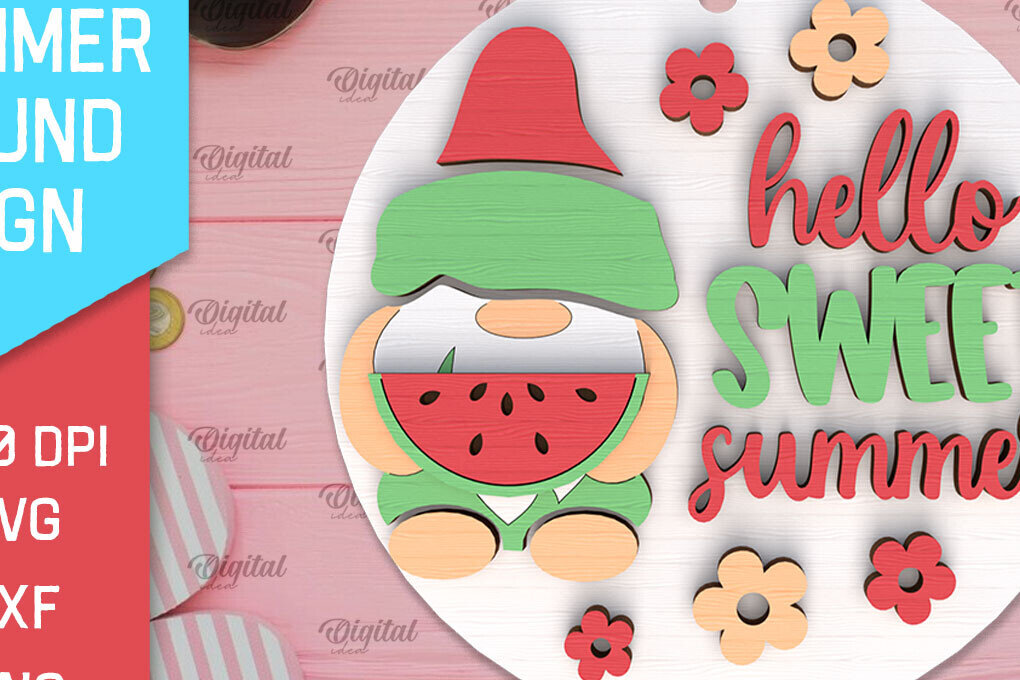 Σετ των 2 Intra απο ξύλο plywood 3mm-4mm πάχος – Στρογγυλή πινακίδα Summer Layered Δίασταση  20x20 cm INTRAFABR-95571963