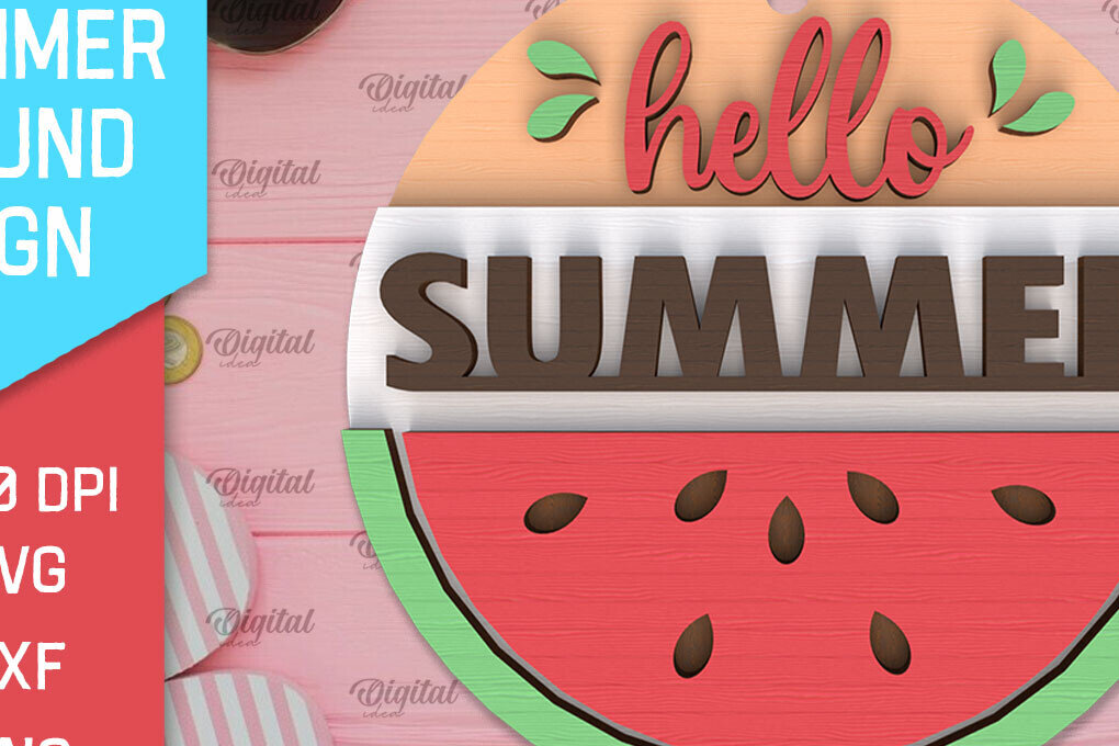 Σετ των 2 Intra απο ξύλο plywood 3mm-4mm πάχος – Στρογγυλή πινακίδα Summer Layered Δίασταση  20x20 cm INTRAFABR-95571734