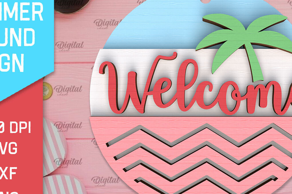 Σετ των 2 Intra απο ξύλο plywood 3mm-4mm πάχος – Στρογγυλή πινακίδα Summer Layered Δίασταση  20x20 cm INTRAFABR-95571797