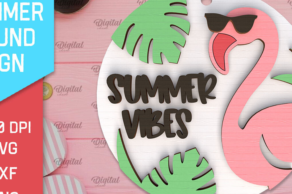 Σετ των 2 Intra απο ξύλο plywood 3mm-4mm πάχος – Στρογγυλή πινακίδα Summer Layered Δίασταση  20x20 cm INTRAFABR-95571824