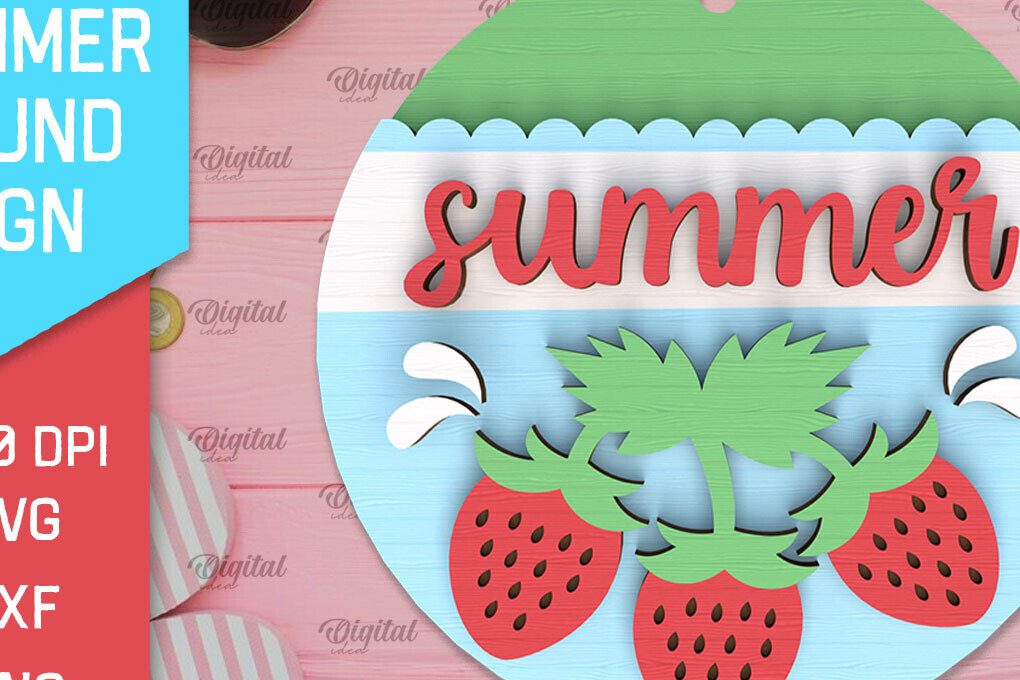 Σετ των 2 Intra απο ξύλο plywood 3mm-4mm πάχος – Στρογγυλή πινακίδα Summer Layered Δίασταση  20x20 cm INTRAFABR-95571904