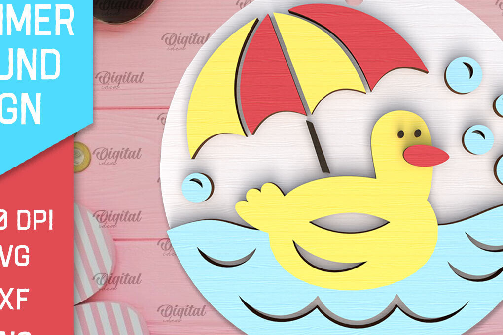 Σετ των 2 Intra απο ξύλο plywood 3mm-4mm πάχος – Στρογγυλή πινακίδα Summer Layered Δίασταση  20x20 cm INTRAFABR-95571929