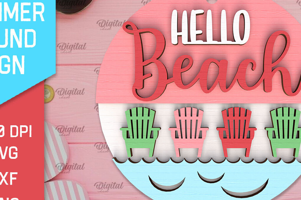 Σετ των 2 Intra απο ξύλο plywood 3mm-4mm πάχος – Στρογγυλή πινακίδα Summer Layered Δίασταση  20x20 cm INTRAFABR-95571637