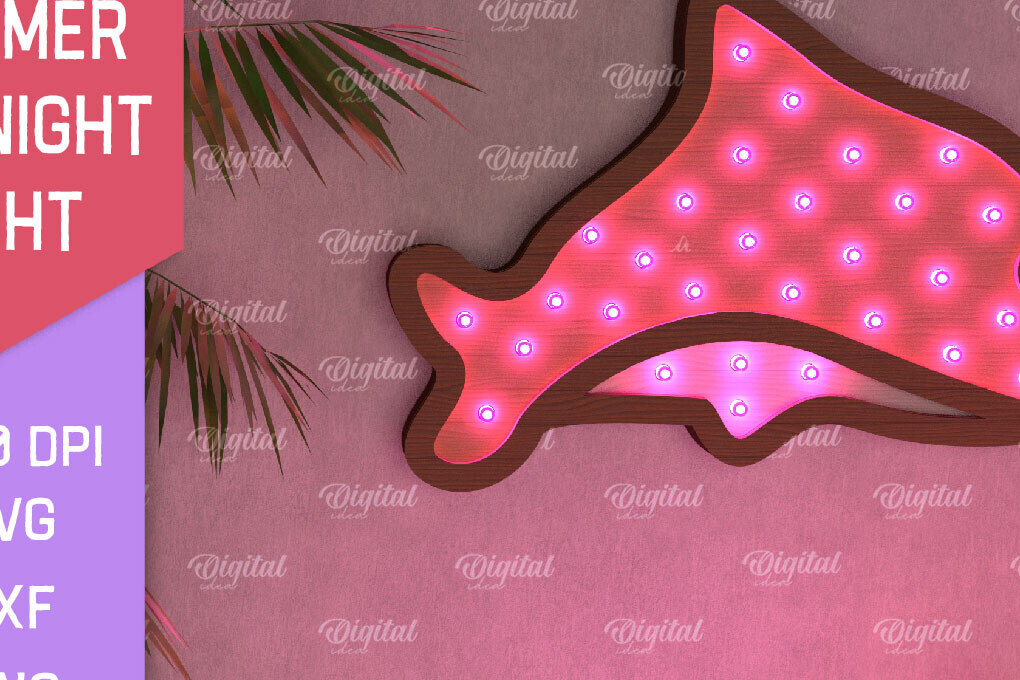 Σετ των 2 Intra απο ξύλο plywood 3mm-4mm πάχος – Καλοκαιρινό Led Night Light Δίασταση  20x20 cm INTRAFABR-96286068