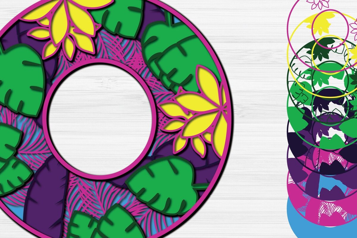 Σετ των 2 Intra απο ξύλο plywood 3mm-4mm πάχος – Summer Letter O Paper Cut Δίασταση  20x20 cm INTRAFABR-31154610