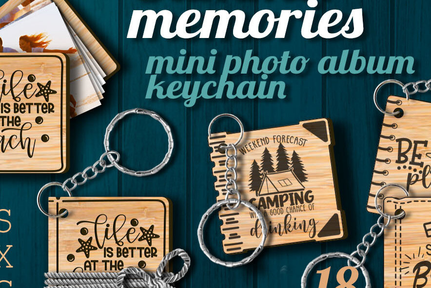 Σετ των 3 Intra απο ξύλο plywood 3mm-4mm πάχος – Καλοκαιρινό άλμπουμ φωτογραφιών Μπρελόκ Δίασταση  5x5 cm INTRAFABR-70925525