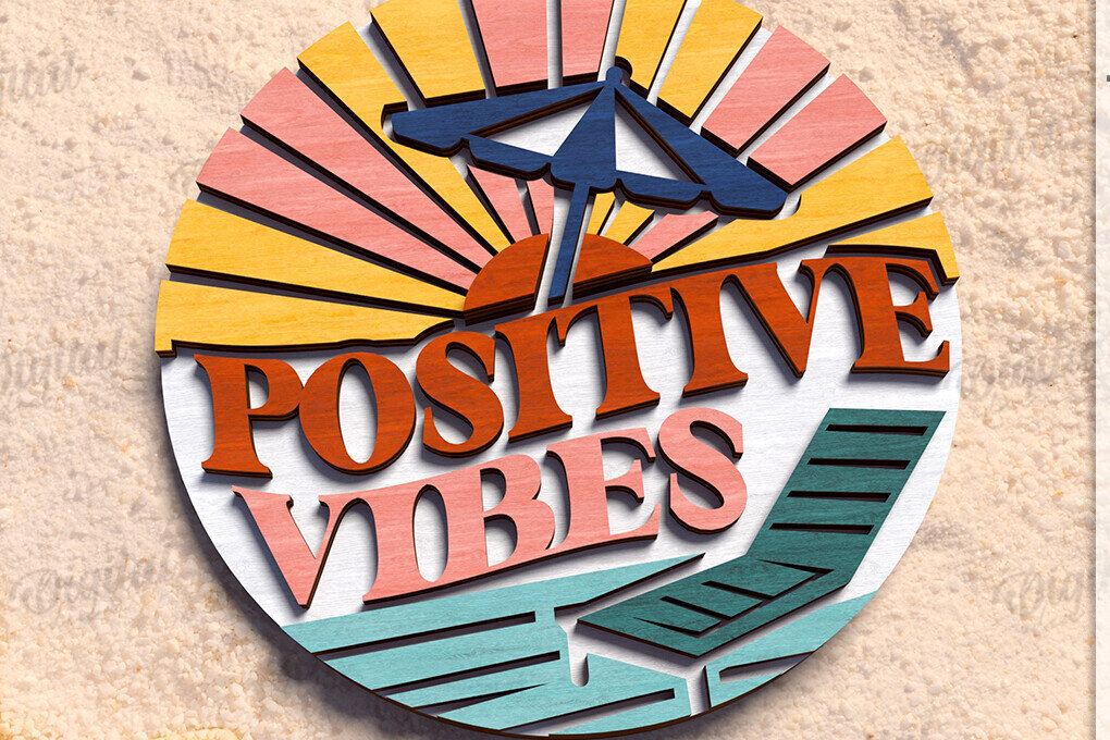 Σετ των 2 Intra απο ξύλο plywood 3mm-4mm πάχος – Καλοκαιρινό ρετρό σημάδι κοπής με λέιζερ Δίασταση  20x20 cm INTRAFABR-122599173