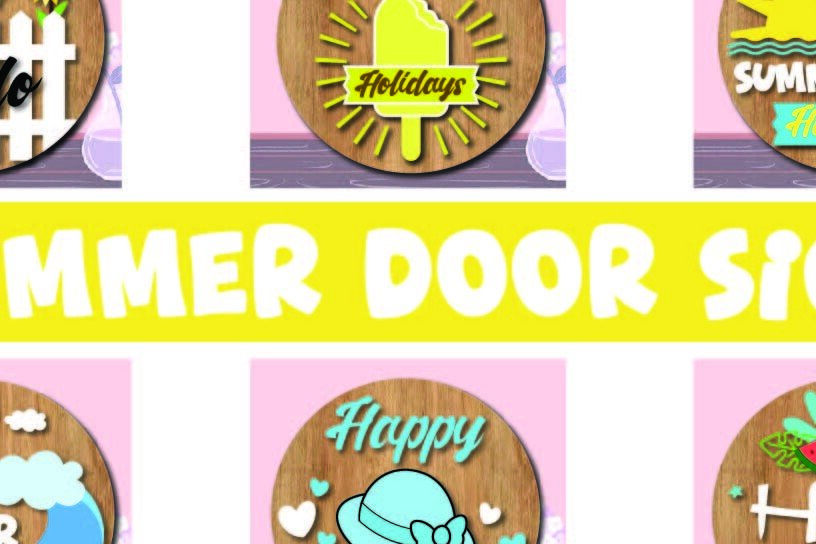 Σετ των 2 Intra απο ξύλο plywood 3mm-4mm πάχος – Αρχεία αποκοπής δέσμης σημαδιών λέιζερ καλοκαιρινού στρογγυλού Δίασταση  20x20 cm INTRAFABR-117721474