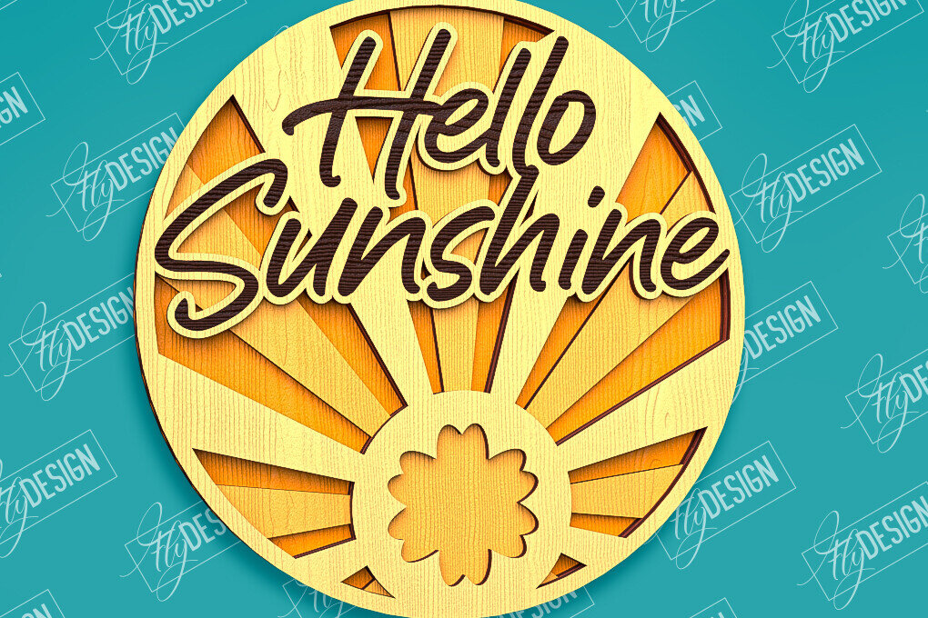 Σετ των 2 Intra απο ξύλο plywood 3mm-4mm πάχος – Καλοκαιρινό στρογγυλό σημάδι | τρισδιάστατη επιγραφή Δίασταση  20x20 cm INTRAFABR-96278993