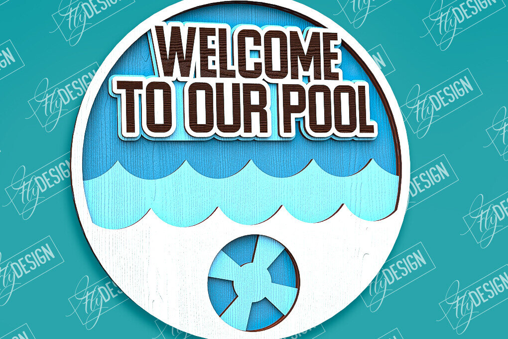 Σετ των 2 Intra απο ξύλο plywood 3mm-4mm πάχος – Καλοκαιρινό στρογγυλό σημάδι | τρισδιάστατη επιγραφή Δίασταση  20x20 cm INTRAFABR-96278997