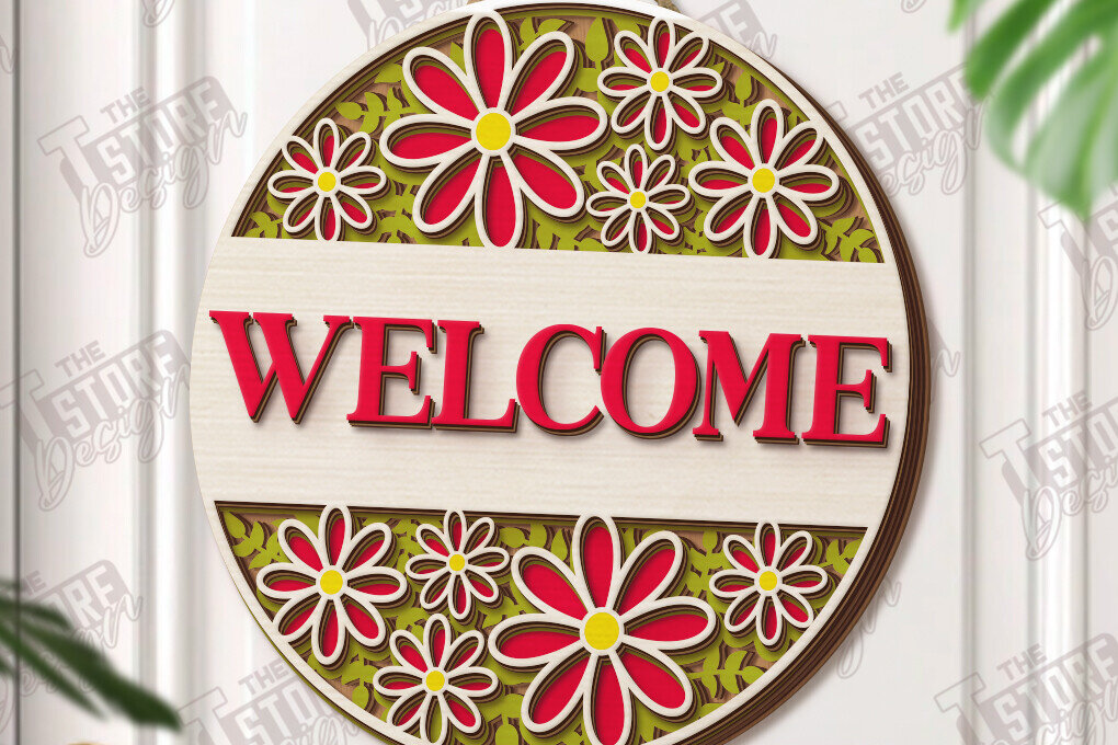 Σετ των 2 Intra απο ξύλο plywood 3mm-4mm πάχος – Καλοκαιρινή στρογγυλή πινακίδα κοπής λέιζερ | Σημάδι βεράντας Δίασταση  20x20 cm INTRAFABR-120348875