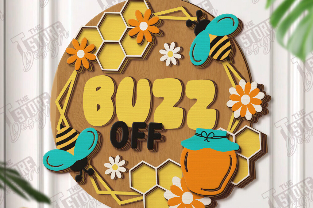 Σετ των 2 Intra απο ξύλο plywood 3mm-4mm πάχος – Καλοκαιρινές στρογγυλές πινακίδες κοπής με λέιζερ | Επιτοίχιο σημάδι Δίασταση  20x20 cm INTRAFABR-120188936