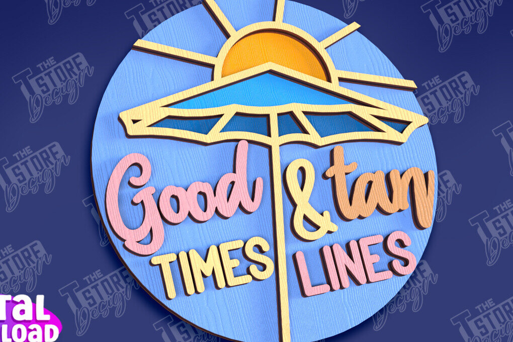 Σετ των 2 Intra απο ξύλο plywood 3mm-4mm πάχος – Καλοκαιρινά στρογγυλά σημάδια | Σημάδια επιγραφή Δίασταση  20x20 cm INTRAFABR-95791822