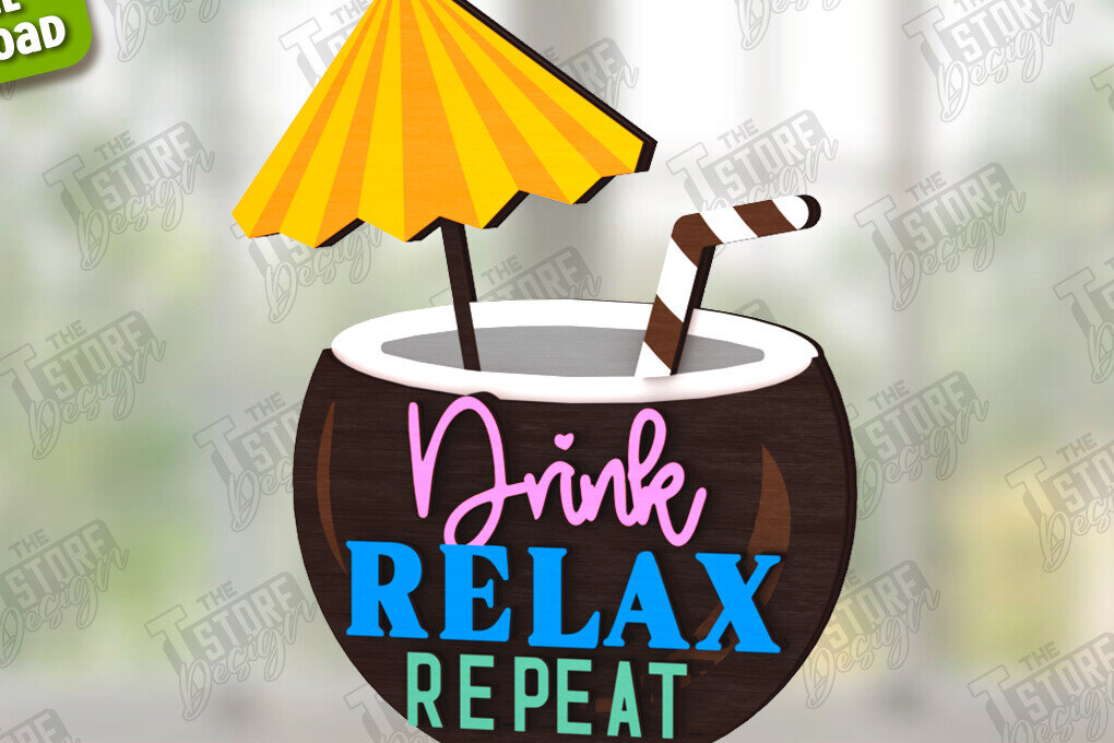 Σετ των 2 Intra απο ξύλο plywood 3mm-4mm πάχος – Summer Sign| Στοιχεία του καλοκαιριού Δίασταση  40x30 cm INTRAFABR-123031810