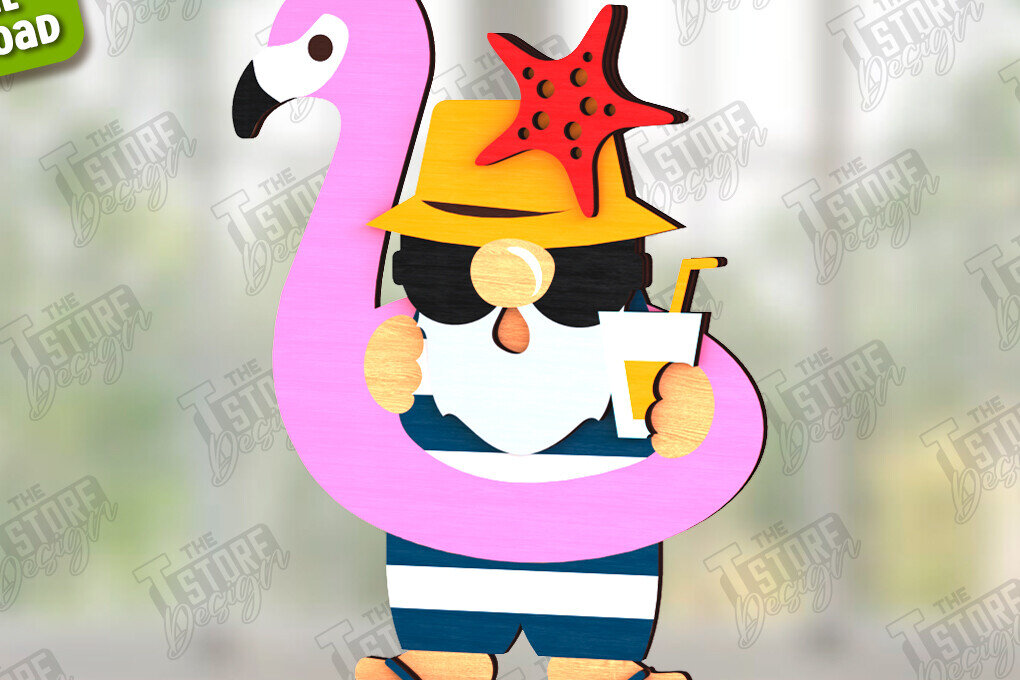 Intra απο ξύλο plywood 3mm-4mm πάχος – Summer Sign| Στοιχεία του καλοκαιριού Δίασταση  40x30 cm INTRAFABR-123031696