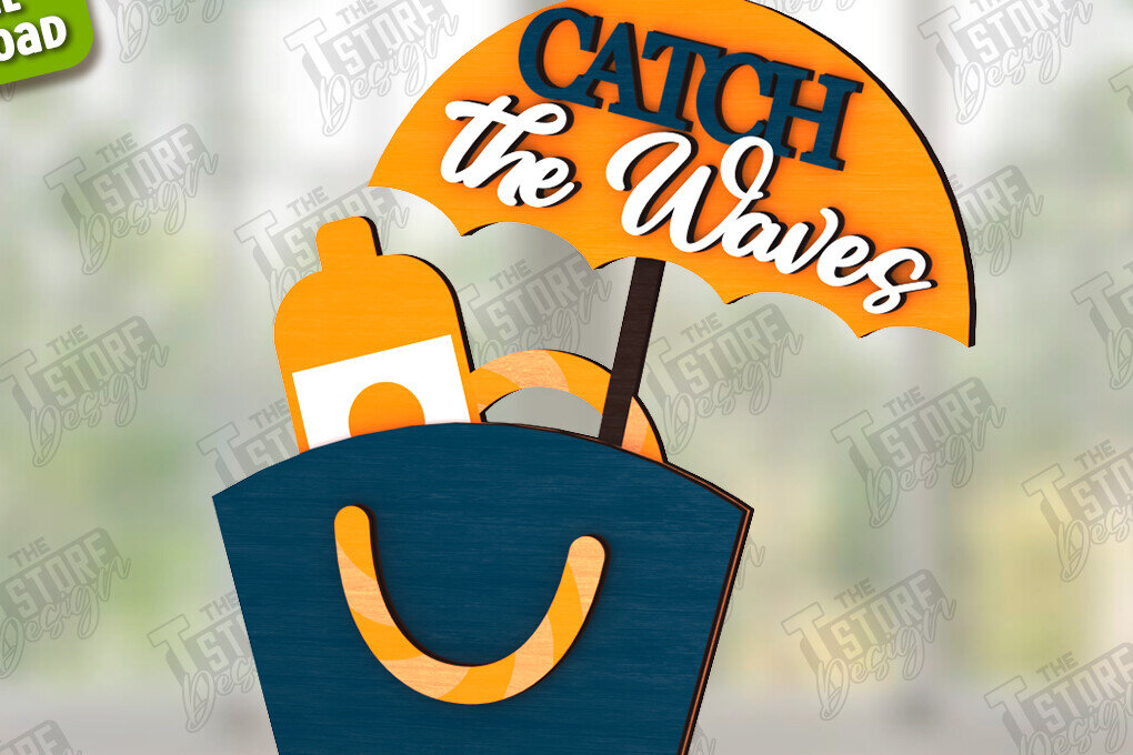 Intra απο ξύλο plywood 3mm-4mm πάχος – Summer Sign| Στοιχεία του καλοκαιριού Δίασταση  40x30 cm INTRAFABR-123031698