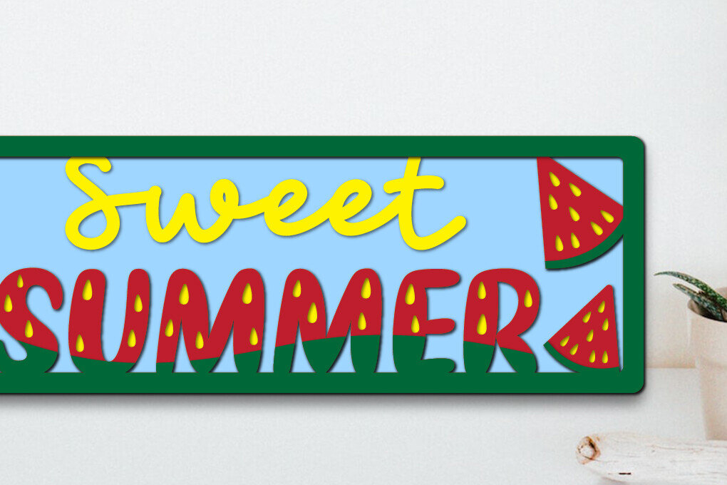 Σετ των 2 Intra απο ξύλο plywood 3mm-4mm πάχος – Καλοκαιρινή πινακίδα κοπής λέιζερ Καλοκαιρινή πλαισιωμένη πινακίδα Δίασταση  20x20 cm INTRAFABR-122420996