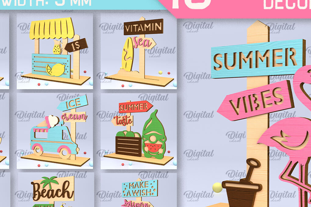 Σετ των 2 Intra απο ξύλο plywood 3mm-4mm πάχος – Πακέτο κοπής με λέιζερ για καλοκαιρινή στάση Δίασταση  20x20 cm INTRAFABR-95174229