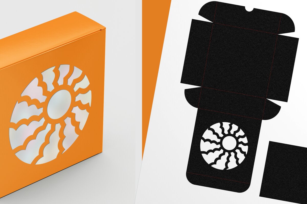 Σετ των 2 Intra απο ξύλο plywood 3mm-4mm πάχος – Μπομπονιέρα Summer Sun Cutout Λεπτό τετράγωνο μπομπονιέρα Δίασταση  20x20 cm INTRAFABR-122838704