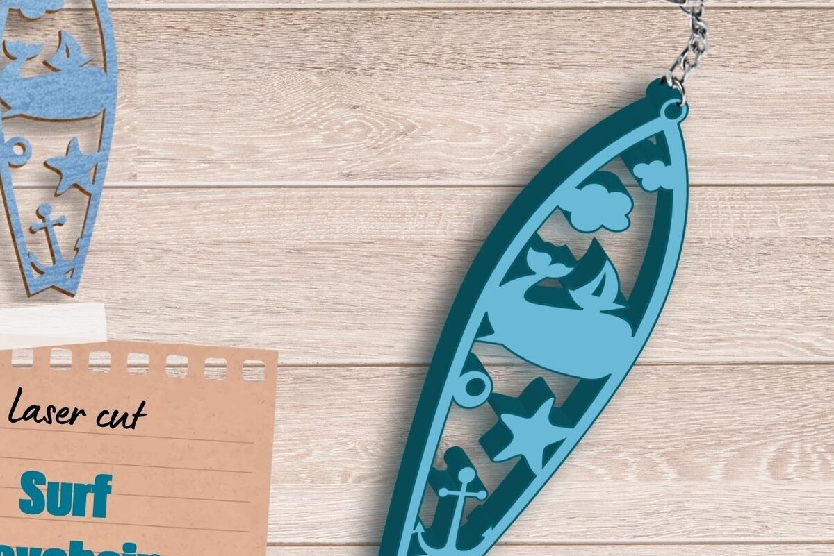 Σετ των 3 Intra απο ξύλο plywood 3mm-4mm πάχος – Μπρελόκ Summer Surf, Whale Δίασταση  5x5 cm INTRAFABR-92365352