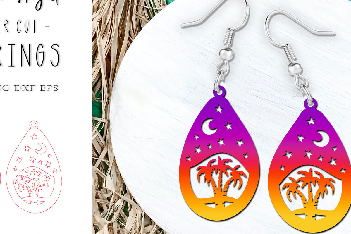 Σετ των 3 Intra απο ξύλο plywood 3mm-4mm πάχος – Αρχείο κοπής με λέιζερ Summer Teardrop Earrings Δίασταση  5x5 cm INTRAFABR-121592969