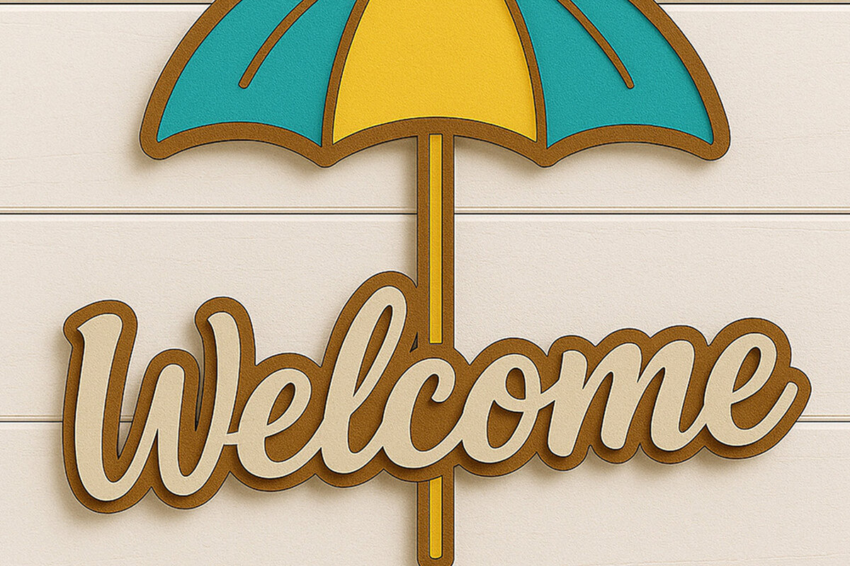 Σετ των 2 Intra απο ξύλο plywood 3mm-4mm πάχος – SVG καλωσορίσματος καλοκαιρινής ομπρέλας Δίασταση  20x20 cm INTRAFABR-122866959