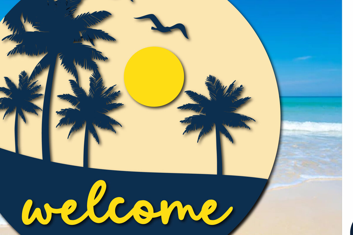 Σετ των 2 Intra απο ξύλο plywood 3mm-4mm πάχος – Καλοκαιρινή πινακίδα πόρτας καλωσορίσματος με καρπούζι Δίασταση  20x20 cm INTRAFABR-29095129