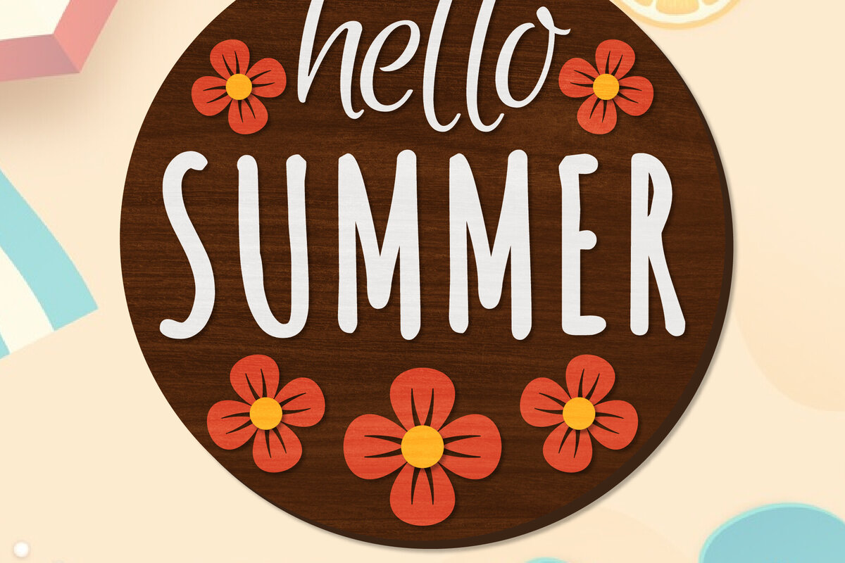 Σετ των 2 Intra απο ξύλο plywood 3mm-4mm πάχος – Summer Welcome Sign Lasercut Δίασταση  40x30 cm INTRAFABR-118235144